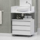 Gabinete Banheiro Joia 60cm Com 3 Gavetas E Rodinha -