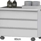 Gabinete Banheiro Joia 60cm Com 3 Gavetas E Rodinha -