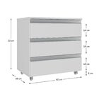 Gabinete Banheiro Joia 60cm Com 3 Gavetas E Rodinha -
