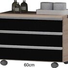 Gabinete Banheiro Joia 60cm Com 3 Gavetas E Rodinha -