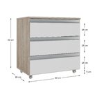 Gabinete Banheiro Joia 60cm Com 3 Gavetas E Rodinha -