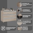 Gabinete Banheiro Joia 80cm Com 3 Gavetas E Rodinha -