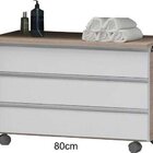 Gabinete Banheiro Joia 80cm Com 3 Gavetas E Rodinha -