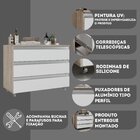 Gabinete Banheiro Joia 80cm Com 3 Gavetas E Rodinha -