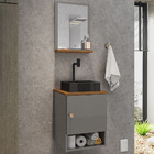 Gabinete Banheiro Lima Tulipa Pto Torneira Valv Click Black