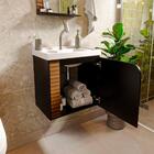 Gabinete Banheiro Lirio Com 1 Porta Espelheira E Cuba