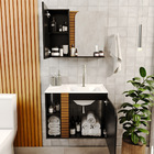 Gabinete Banheiro Lotus Com 2 Portas Espelheira E Cuba