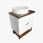 Gabinete Banheiro Nordic 60cm Parte Baixo Com Cuba Branco