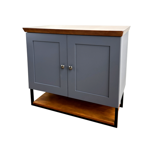 Gabinete Banheiro Nordic Grafite 80cm Parte Baixo Sem Cuba