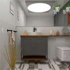 Gabinete Banheiro Nordic Grafite 80cm Parte Baixo Sem Cuba