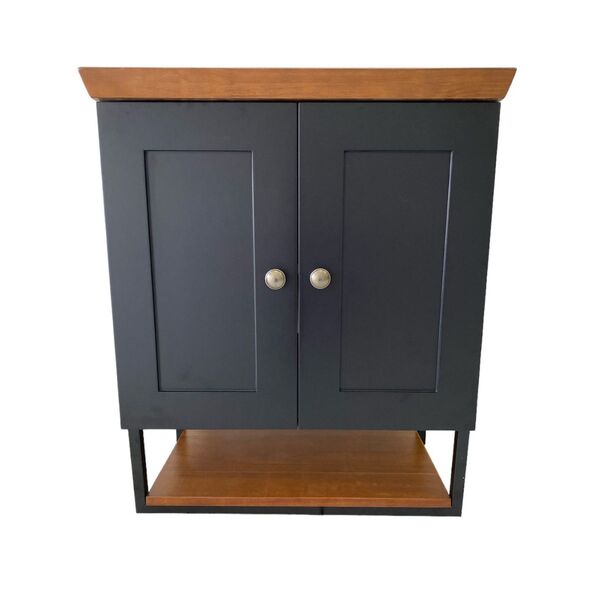 Gabinete Banheiro Nordic Preto 60cm Parte Baixo Sem Cuba