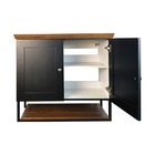 Gabinete Banheiro Nordic Preto 80cm Parte Baixo Com Cuba