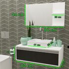 Gabinete Banheiro Real 80 Fresno Negro C/cuba + Kit Acessórios