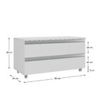 Gabinete Banheiro Rodinhas Joia 80cm 02 Gavetas Branco Inteiro