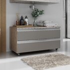 Gabinete Banheiro Rodinhas Joia 80cm 02 Gavetas Madeirado Cin