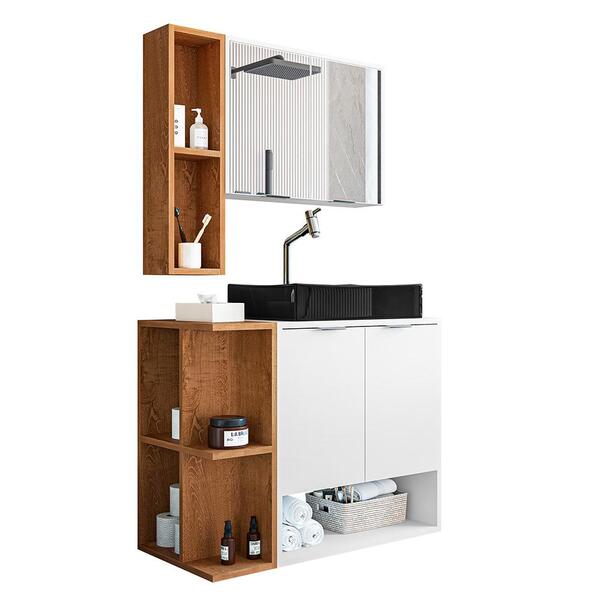 Gabinete Banheiro Star Cuba Dalla Preta Tor Dl08 Valv Click