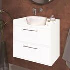 Gabinete Banheiro Suspenso 2 Potas Em Mdf Branco [f031]