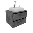 Gabinete Banheiro Suspenso Com Cuba Inclusa E 2 Gavetas 60cm