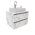 Gabinete Banheiro Suspenso Com Cuba Inclusa E 2 Gavetas 60cm