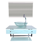 Gabinete Banheiro Vidro 70cm Com Cuba Branco