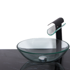 Gabinete Banheiro Vidro 70cm Com Cuba Preto