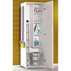 Gabinete Branco Armário 1 Porta Alto 4 Rodinhas