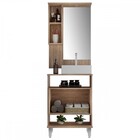 Gabinete Branco Brilho Castanho Tannat Ozini Móveis