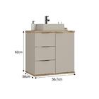 Gabinete C/ Cuba Aqua 56,7cm Estilare Gab4001 Nude/carvalho