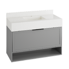 Gabinete com Cuba 100x56x45cm Branco e Cinza Aurora Agardi
