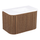 Gabinete para Banheiro com Cuba 50,5x80x45,5cm Madeirado Curve Ripado Venturi