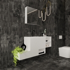 Gabinete para Banheiro com Cuba 68,5x120x40cm Branco Democratic Venturi