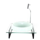 Gabinete Com Cuba De Vidro Chapeu 10mm Branca Com Tampo 40cm