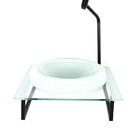 Gabinete Com Cuba De Vidro Chapeu 10mm Com Tampo 40cm Branco