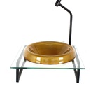 Gabinete Com Cuba De Vidro Chapeu 10mm Dourado Real Com Tampo