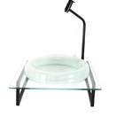 Gabinete Com Cuba De Vidro Chapeu 10mm Jateada Com Tampo 40cm