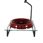 Gabinete Com Cuba De Vidro Chapeu 10mm Vermelho Cereja Com Ta