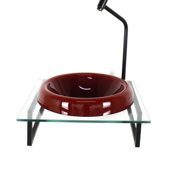 Gabinete Com Cuba De Vidro Chapeu 10mm Vermelho Cereja Com Ta