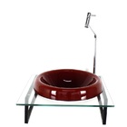 Gabinete Com Cuba De Vidro Chapeu 10mm Vermelho Cereja Com Ta