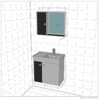 Gabinete com Cuba e Armário Arlon Branco
