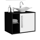 Gabinete Com Cuba E Armário Ciney Preto Branco