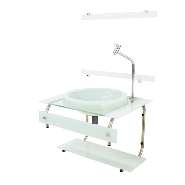 Gabinete Com Cuba Para Banheiro De Vidro 60cm It Inox Com Cub