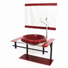 Gabinete Com Cuba Para Banheiro De Vidro Ap 60cm Com Cuba Cha