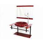 Gabinete Com Cuba Para Banheiro De Vidro Ap 60cm Com Cuba Cha