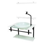 Gabinete Com Cuba Para Banheiro De Vidro Ap 60cm Com Cuba Cha