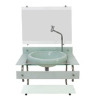 Gabinete Com Cuba Para Banheiro De Vidro Itxx 60cm Inox Branc