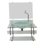 Gabinete Com Cuba Para Banheiro De Vidro Itxx 60cm Inox Incol