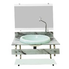 Gabinete Com Cuba Para Banheiro De Vidro Itxx 60cm Inox - Már