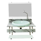 Gabinete Com Cuba Para Banheiro De Vidro Itxx 70cm Inox - Már