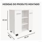 Gabinete Com Duas Portas Para Banheiro Rodízios Premium - Jm3