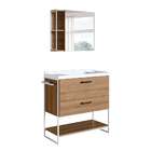 Gabinete Com Espelheira E Lavatório Angel 2 Pt 1 Gv Branco E